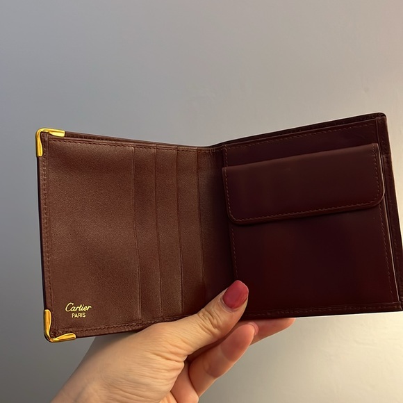 Vintage Cartier Burgundy Mens Coin Wallet - Picture 5 of 5
